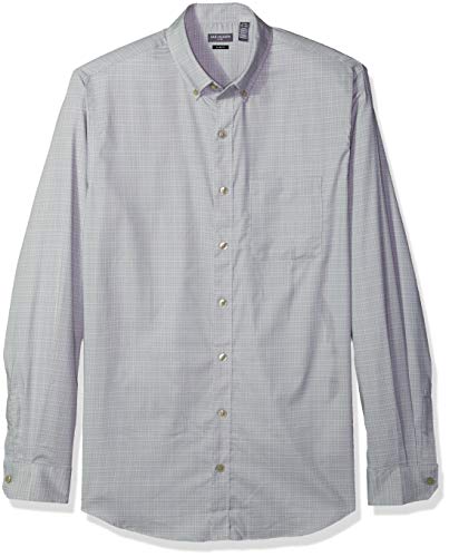 Van Heusen Men's Slim Fit Flex Stretch Non Iron Shirt, Grey Full Moon, Medium Slim