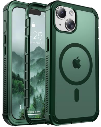 jaroco Magnetic for iPhone 13 Case Heavy Duty Protection Forest Green