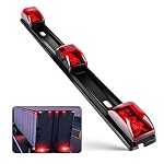 Nilight TL-11 1PC Red 9 LED ID Bar Marker Tail Black Stainless Steel Bracket for Truck Trailer Boat Identification Light…