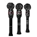 Scott Edward Grey Red Black Abstract Pattern Golf Head Covers Set of 3 Wood Clubs, with Rotating Number Tags