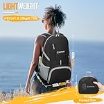 ZOMAKE Lightweight Packable Backpack 35L, Light Foldable Backpacks Water Resistant Collapsible Hiking Bag, Compact Folding Day Pack for Travel Camping(Black) - Image 2