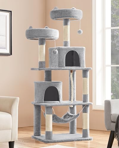 Yaheetech 62.5inches Cat Tree Cat Tower Cat Condo with Platform & Hammock, Scratching Posts for...