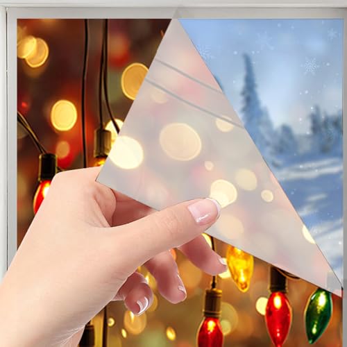 Image of Nuxovilar Frosted Christmas Lights Bokeh Glow Window Film 17.5x39.7 PVC