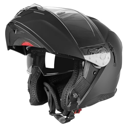 MOCOERL-Casco de Moto, Casco abatible, Casco Integral para Hombre y Mujer con protección de Barbilla Reforzada, Doble Visera, certificación ECE 22.06, Negro Mate (XL)