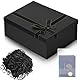 Geschenkbox mit Deckel Schleife Faltbare Geschenkkarton Verpackungsbox Geschenkboxen Geschenkverpackung Box mit Geschreddertes Papier für Hochzeit Geburtstag Weihnachten Jubiläum (Schwarz)