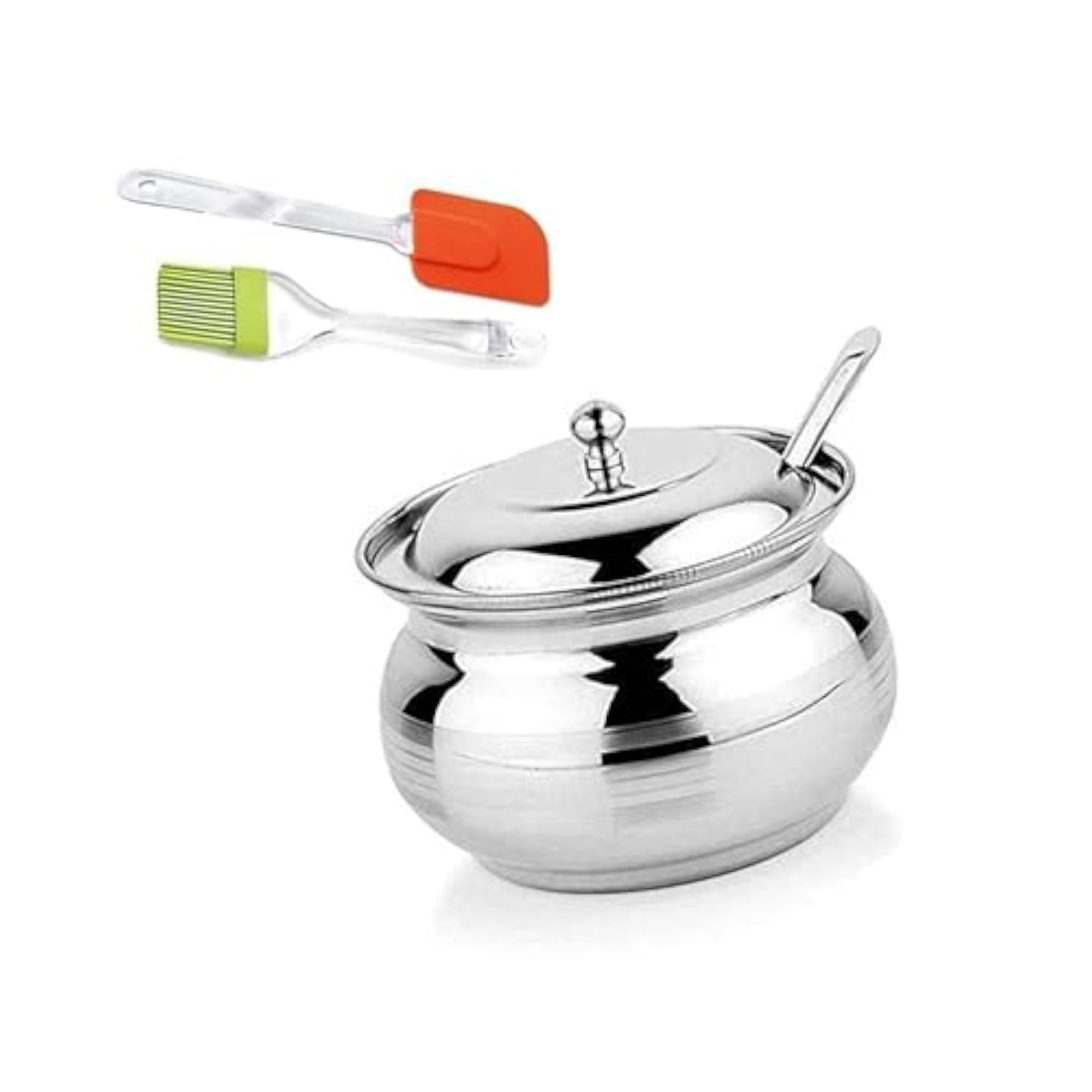 Stainless Steel Small Ghee Pot 250ml with Spoon