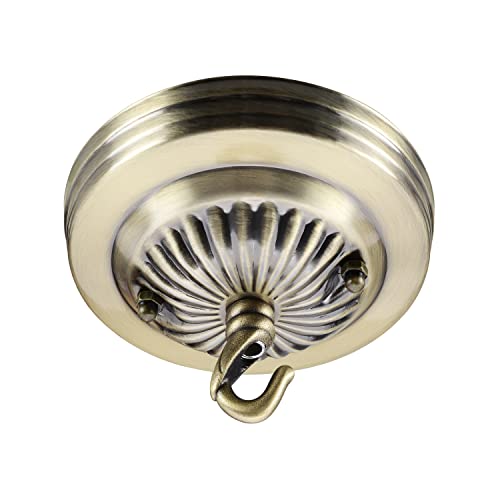 Aspen Creative 21514-21, Traditional Chandelier & Light Fixture Canopy Kit w/Collar Hook, Antique Brass, 5" Diameter, 7/16" Center Hole by Aspen Creative - Used condition - Image 2