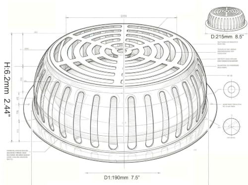 Image of Stainless Steel Roof Dome Drain Cover Strainer Atrium Grate 2pcs /pk (Dia:8.5 inch)