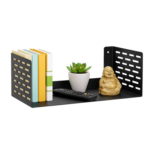 Image of Spillbox Metal Shelf|Storage Rack|Multipurpose Metal Rack|Floating Wall Shelves|Bathroom Shelves|CD /DVD Organizer|Heavy-Duty Storage|Bookshelf |Plant Stand|Lohe Ki Almari- U Shape Shelf(Medium,Black)