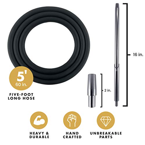 Voov Lit High Grade Black Silicone Hookah Hose With Aluminum Handle #TOP1