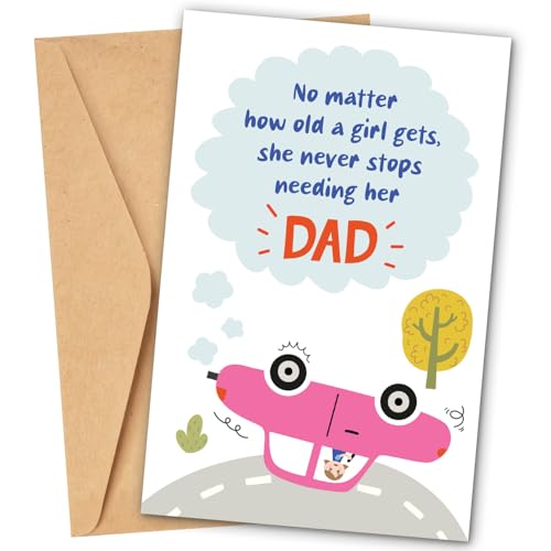 Happy Fathers Day Card From Daughter To Dad - Funny Fathers Day Cards From Daughter, Kids, Toddlers - Hilarious Gag Gift And Humorous Joke Present To Make Dad Laugh Out Loud And Bring Big Happy Smiles