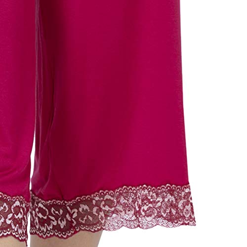 Image of Amante Solid Below Knee Mid Rise Capri Sleep Bottom