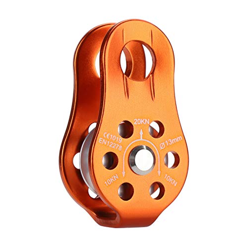 Naxen 20Kn Micro Pulley Climbing Pulley Aluminum Pulley Orange #TOP4