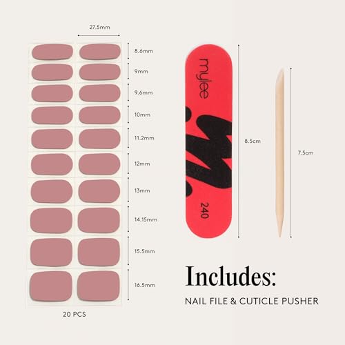 Mylee Gel Nail Wraps Stickers [Tainted Love] – Unghie Gel Adesive Pre-Polimerizzate Per Manicure Istantanea, Lampada Non Necessaria, Ultra Resistenti, Lunga Durata, Facili Da Applicare - 6