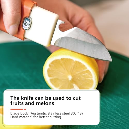 Portable Peeler, 4-in-1 Function Paring Knife, Beer & Wine Opener, Folding Storage Knife for Travel, Picnic & Vegetables (Two Colors Random Delivery) by Tomato house - Used condition - Image 2
