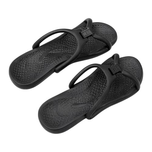 ktprniy Chanclas de ducha plegables pantuflas de viaje para interiores de secado rápido antideslizantes ligeras para hombre y mujer portátiles para hotel o dormitorio. Black size 45-46