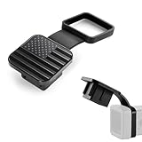 Ronnzsoer 2 Inch Trailer Hitch Covers, Upgraded Rubber Tow Hitch Cover with American Flag Design, Black Silver...