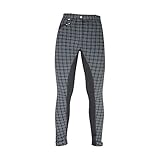 Largo: Regular. HyPERFORMANCE - Pantalón para Montar Modelo Harby para Mujer (61cm) (Cuadros Negros)