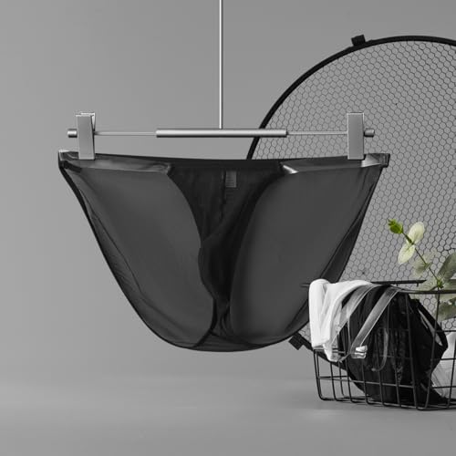 Men's Thin Sheer Transparent Special Invisible Straps Waist Underwear Brief Packs4