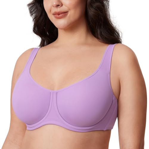 Image of DELIMIRA Women's Confishape Full Coverage Bras | Outside Underwire, No Padding Unlined, Full Coverage, Plus Size, Supportive, Tshirt Bra