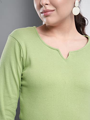 Image of Q - RIOUS Women's Solid Full Sleeve Scoop Neck Top
