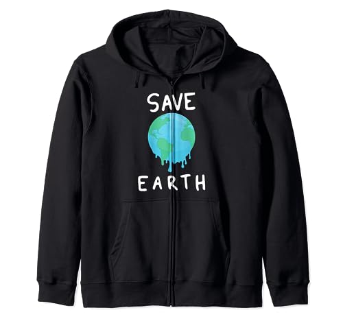 Happy Earth Day Climate Change Global Warming Save Earth Sudadera con Capucha
