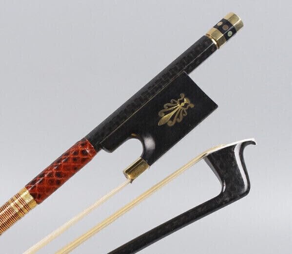 YoungMonic New Violin Bow 4/4 Pernambuco Level Carbon Fiber Stick Straight Performance Bow (4/4 Violin Bow)
