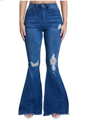 YMI Womens Repreve W/Lycra Gigi HIGH Rise Extreme FIT & Flare, N1860, 7 Blue