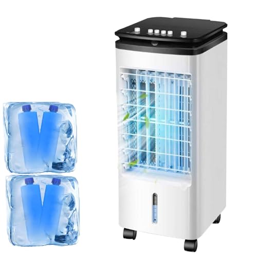 Portable Air Conditioner 5-In-1 Evaporative Air Cooler & Remote Control, 60° Tower Fan, 3 Fan Speeds, Air Purification For 150-300 Sq. Ft, Ultra Quiet, 24h Timer Cooling for Home (A)