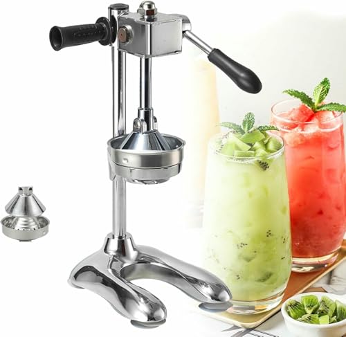Exprimidor manual para cítricos, hierro fundido y acero inoxidable, diseño fácil de limpiar para naranjas y limones