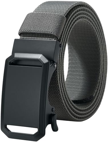 Image of LionVII Ratchet Elastic Stretch Belts, Belt for Men with Automatic Buckle for Men, Adjustable Trim to Fit 27-49 inch Waist