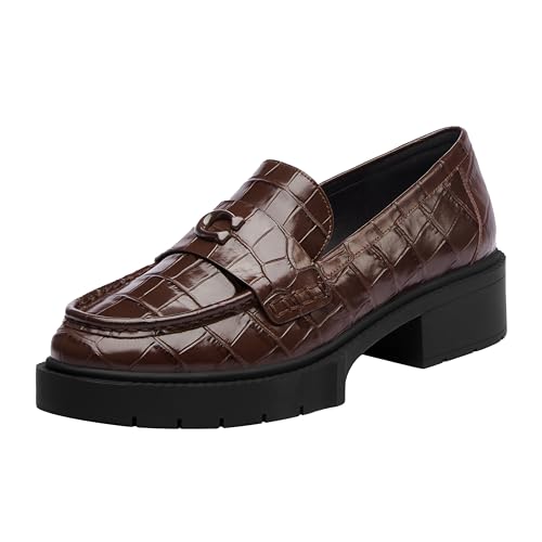Image of Coach Leah Embossed Crocodile Loafer