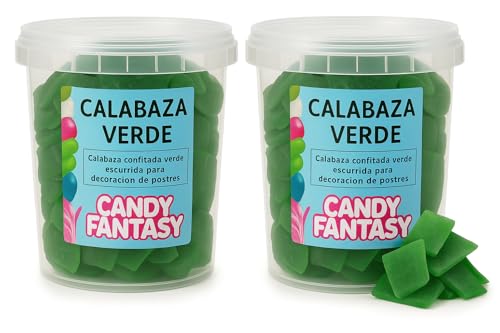 Fruta Escarchada Roscón Calabaza Verde 1 Kg - Fruta Confitada en Formato de 2 Cubos de 500g