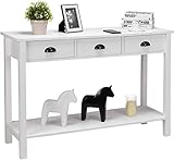 Console Sofa Table with 3 Storage Drawers and 1 Shelf