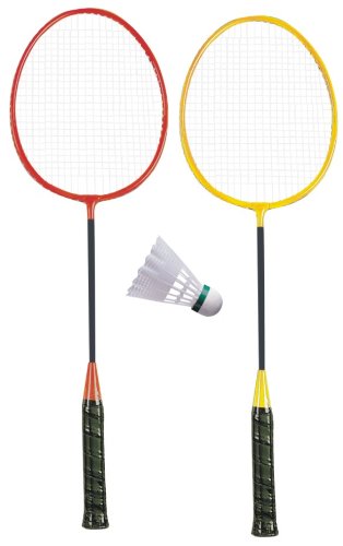 Solex 44161 Lot de 2 Raquettes de Badminton avec 3 Volants Rouge/Jaune/Blanc 68 x 24 x 5 cm Cover