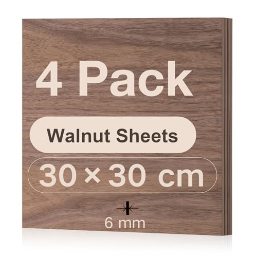 Corte por laser CNC router tableros de madera contrachapada nogal 6mm ROBOTIME 4 piezas