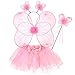 Lurrose Fee verkleiden sich für kleine Mädchen Schmetterling Kostüm Mädchen mit Kleid, Flügeln, Zauberstab und Stirnband für Kinder Halloween Geburtstag Dress Up Party Supplies Favors
