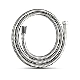 OFFO シャワーホース 交換用 ステンレス製 防爆漏れ防止 耐久性シャワーほーす 360°自由回転できるため 使用中の絡み合いを防ぐことができる 取り付け簡単 長さ1.6ｍ ニッケル色