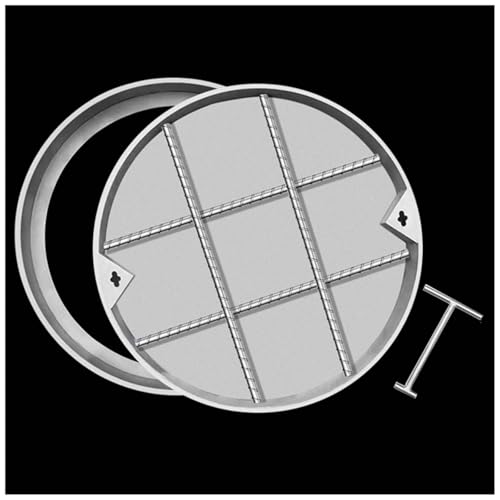 GJZQDKX Tapa de alcantarilla Redonda Invisible de Acero Inoxidable - 70 cm de diámetro x 5 cm de Altura - Tapas para fosas sépticas para entradas de vehículos, aceras y Jardines - Opciones de 600/70