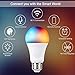 Smart WiFi 2.4 Ghz (NOT 5 Ghz) A19 Light Bulb, Dimmable LED + RGB Multicolor Changing, Work with Alexa, Google Home (No Hub Required), E26 Base 9.5W, UL Listed by Mue Home, 4 Pack