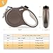 Fida Retractable Dog Leash, 16 ft Dog Walking Leash for Small Dogs up to 26lbs, 360° Tangle Free, Coffee/Brown