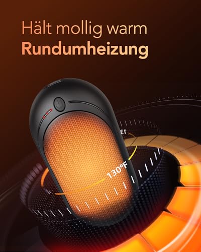 VEGER Handwärmer 2er-Pack 6000mAh, Taschenwärmer Wiederaufladbar mit 3 Stufen, Elektrische Hand Warmers, Handlich & Praktisch, ideal für Outdoors,Spaziergänge,Ski,zum Boulen und mehr im Winter(Rosa)