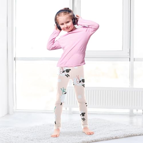 Leaping Lamb Girls Leggings,Workout Leggings for Girls Toddler Athletic Legging Size for 3-10T4