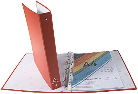 Exacompta - ref. 51370E - 1 Rigid PP binder - 4 round rings diameter 30 mm - Spine 40 mm - External dimensions: 32 x 26 cm - A4 file format - 4 random colors