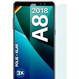 moex FlexProtect Schutzfolie für Samsung Galaxy A8 (2018) Bildschirmschutz Folie Ultra-klar HD 0,2 mm kompatibel mit jeder Hülle, Anbringen ohne Blasen, Handyfolie Extra Kratzfest, 3 Stück