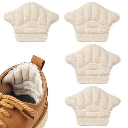 2 paires Coussinets de Talon Coussinet chaussure trop grande, coussinet talon confortable anti-ampoules hommes et femmes coussinets auto-adhésifs réglables chaussures trop grandes (Beige, Normale)