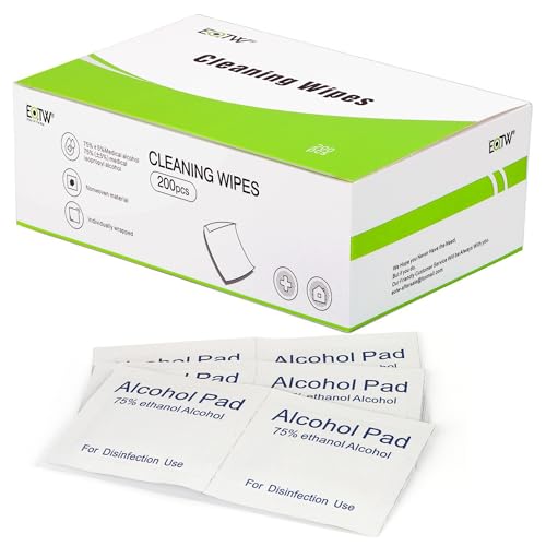 200pc Alcohol Cleaning Wipes - EOTW Cleaning Screen Glasses Wipes Individually Wrapped, Disposable Cleaning Wipes Phone Laptop Use Tiny Size 6cm x 6cm