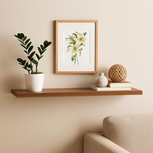 Prateleira Mdf Madeirado Louro Freijó 60x20cm Suporte Invisível F...