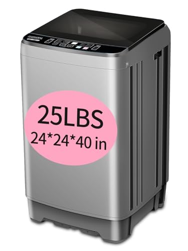 F.W.WOOLWORTHS 25 lbs Full-Automatic Washing Machine with LED Display, Laundry Washer with Drain...