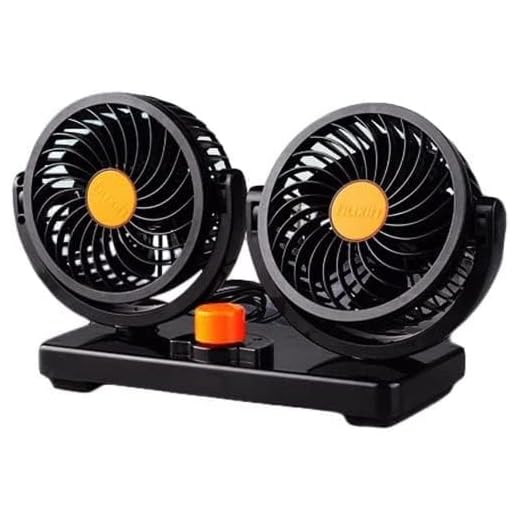 Mabron Car Fan 12V 360 Degree Rotatable Dual Head 2 Speed Quiet Strong Dashboard Auto Cooling Air Fan for all Cars